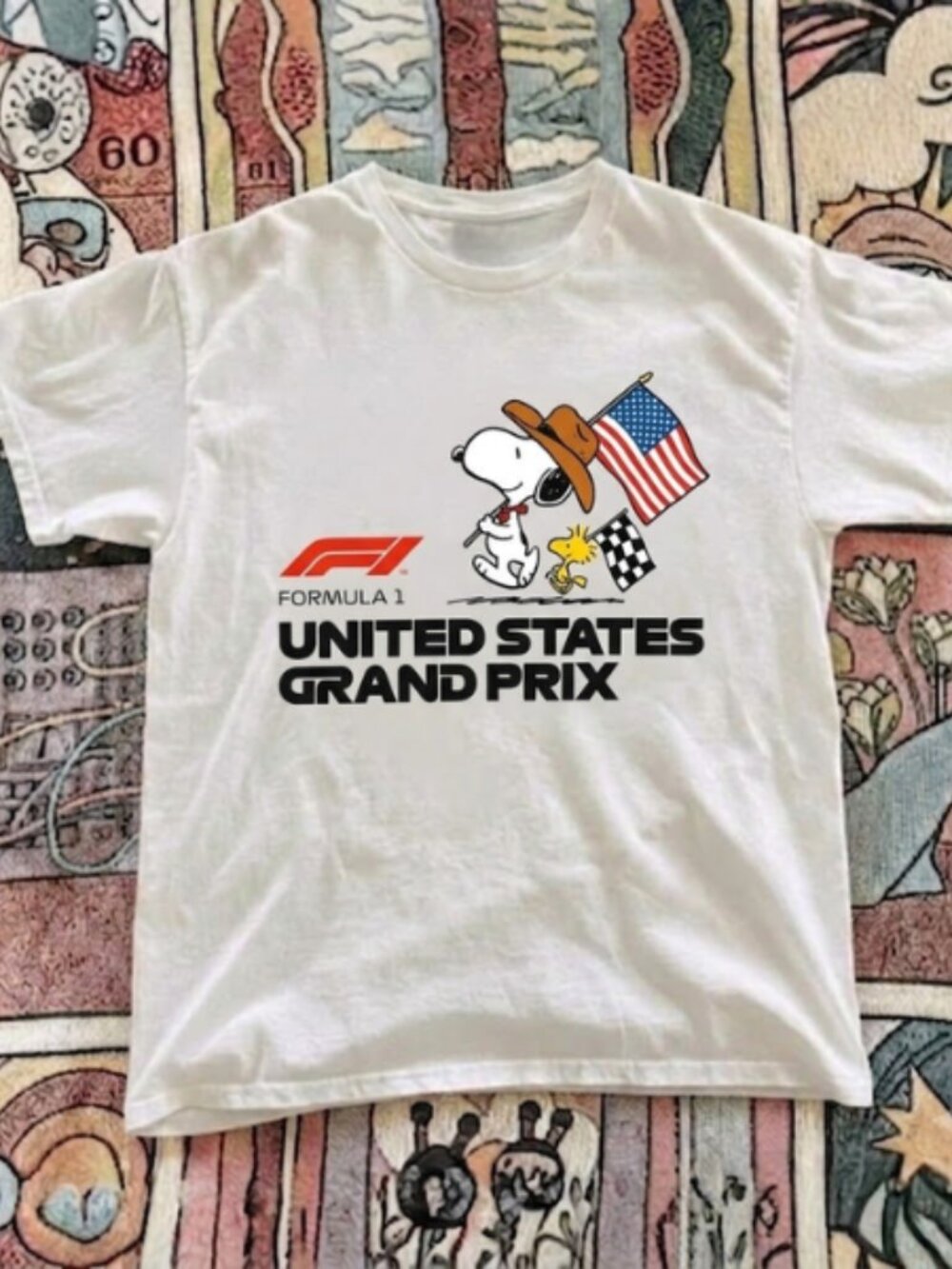 Snoopy Formula 1 United States Grand Prix Graphic T-Shirt